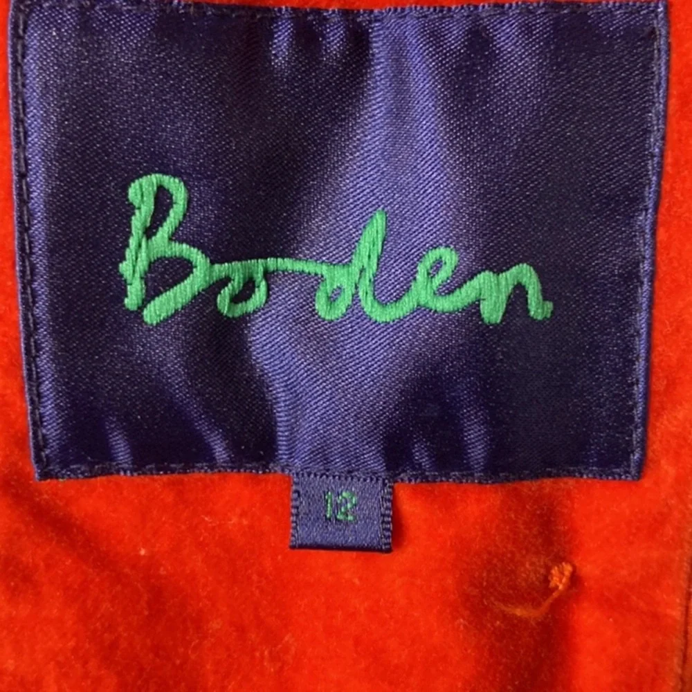 BODEN ORANGE VELVET 3 BUTTON BLAZER SZ 12 - Picture 8 of 11